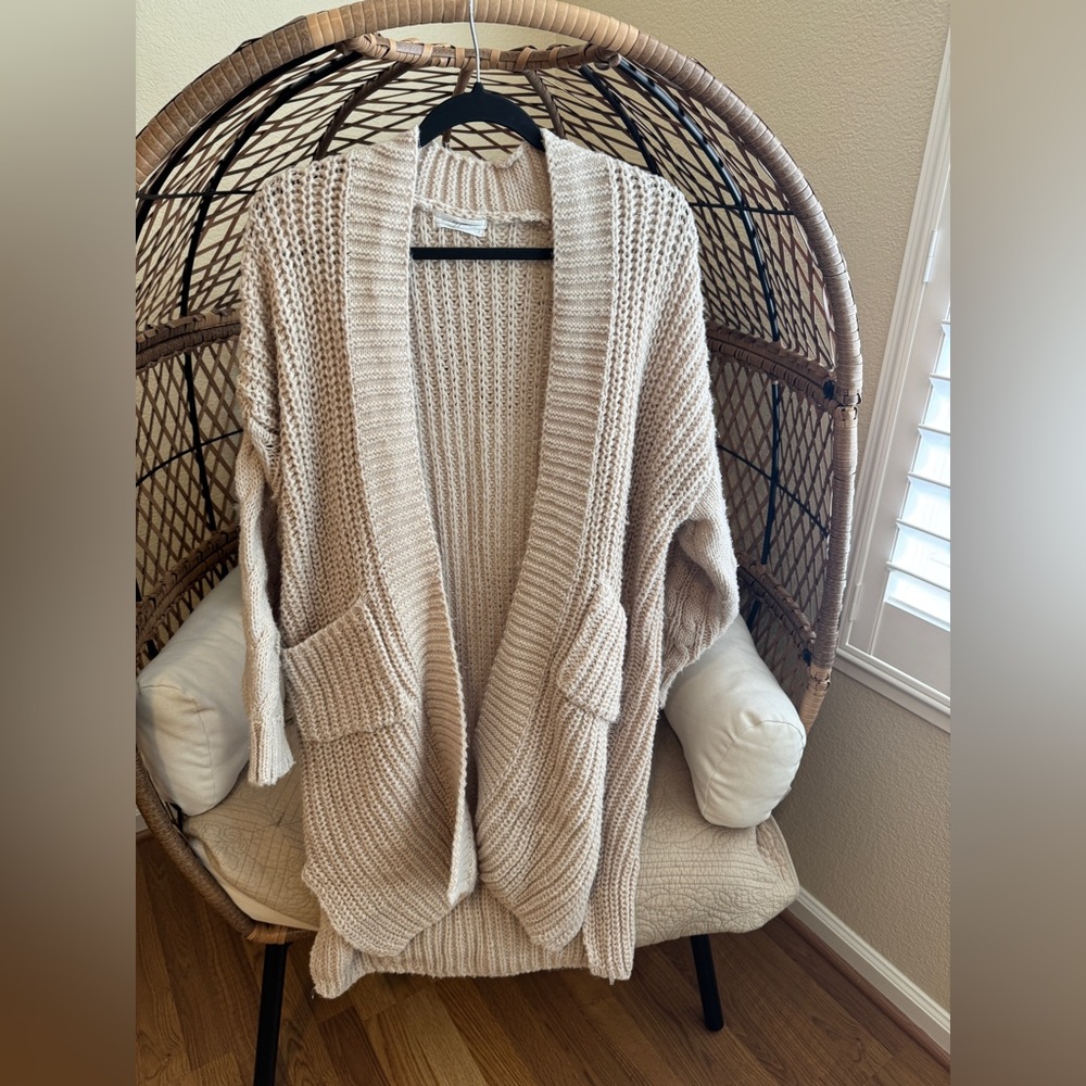 CJLA Carly Jean Autumn Chunky Cardigan Beige Medium